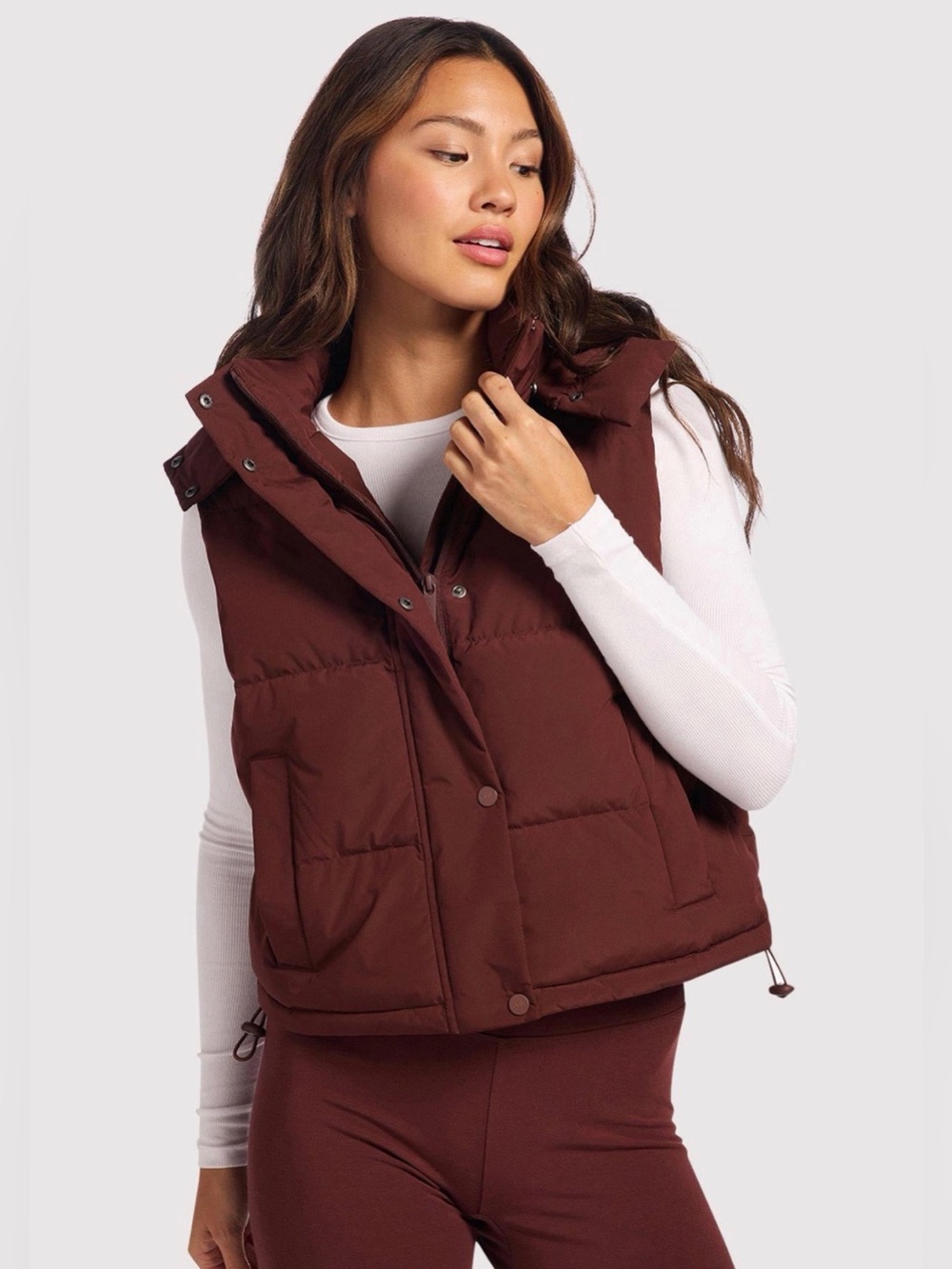 Nuuds Peak Puffer Vest | Black Cherry
